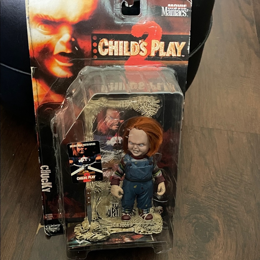 Child's Play Chucky Action Figure with Blue Overalls